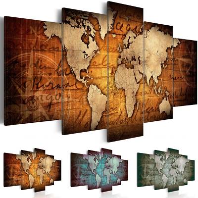 Weltkarte Leinwandbild TNT Drucke Wandbilder Bilder k-A-0062-b-n
