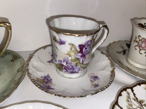 8 Vintage Porzellan Demitasse Teetasse Untertassen Sets Party, Tees, Duschen - TCLB - Bild 19 von 21