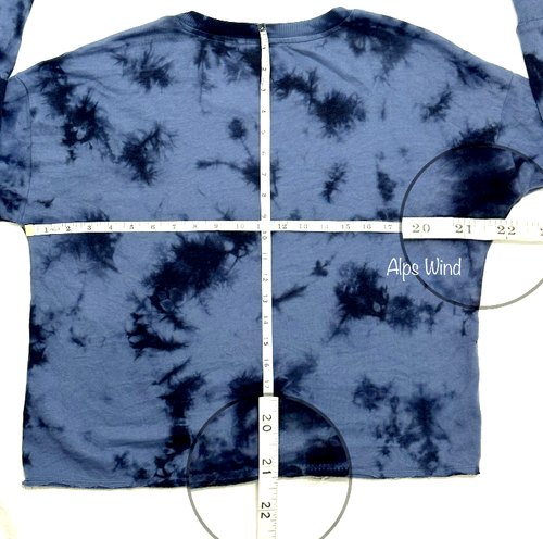 Splendid Eco French Terry Ripple Tie Dye Pullover Sweatshirt Navy SZ. S NWT$148 - Picture 5 of 7