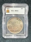 1923 Peace Dollar 90% Silver Coin, ICG MS63 #259