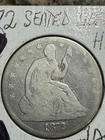 1872 Seated Liberty Half Dollar, Better Date, Free shipping