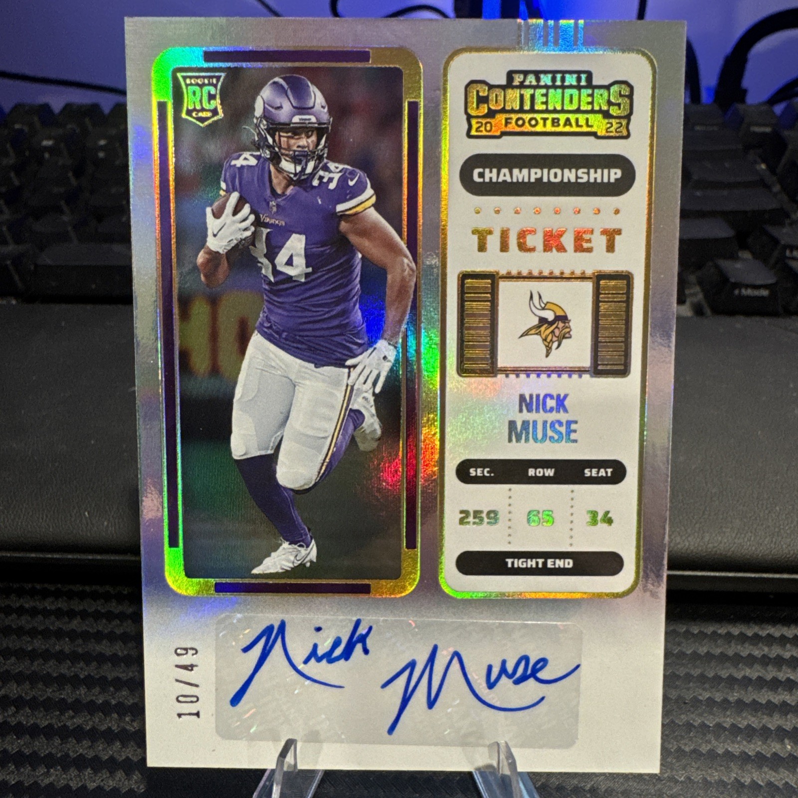 Nick Muse Panini Contenders #253 Variation Autograph Championship Ticket