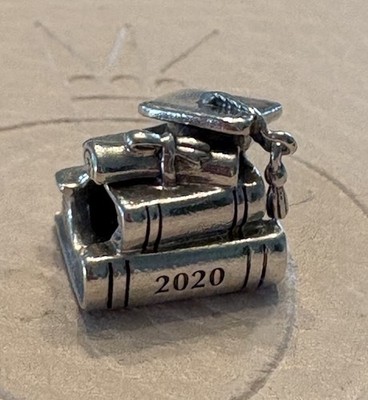 Authentic Pandora 2020 Graduation Cap Book Scroll Charm 798910C00