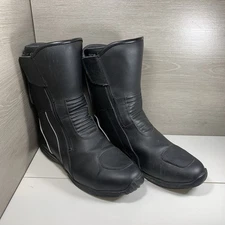 BILT Motorcycle Men’s Black Armored Leather Double Side Zip Boots Sz 12 EUC