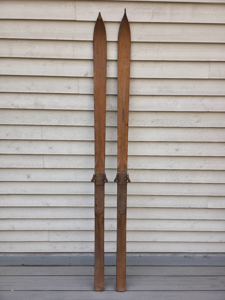 GREAT Vintage Old Wooden Snow Skis RANGER Measures 84