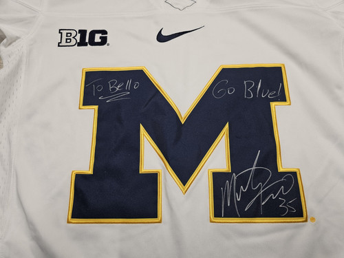 Marty Turco Michigan Wolverines NCAA Hockey Autographed Jersey Size S Nike NWT