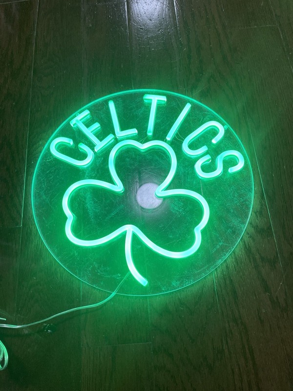 Boston Celtics LED Neon Light Sign 12” With USB Plug And On/Off Switch