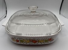 Vintage Corning Ware Spice Of Life La Romarin Casserole Dish A-10-B w/ Pyrex Lid