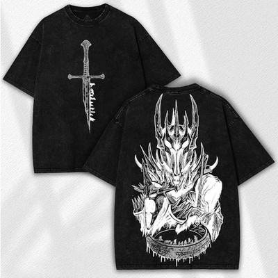 Sauron Dark Lord T-Shirt: Epic Fantasy Streetwear - Broken Sword & Magic Ring Le