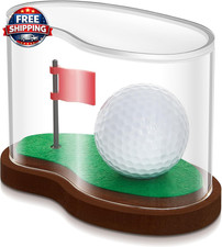 Golf Ball Display Case Clear Acrylic Golf Ball Case Holder with Wood Base Lifeli