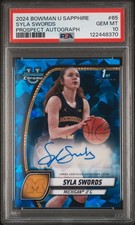 2024 BOWMAN UNIVERSITY CHROME SAPPHIRE PRSPCT AUTO #65 SYLA SWORDS PSA 10