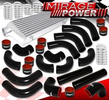 Aluminum Turbo 27.5x2.7x7 Front Mount Intercooler12pc Custom Piping Pipe Kit