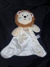 Starting Out Lion Lovey Security Blanket Tan Brown Cream Tan Silky Satin Tummy