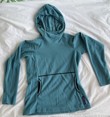 NEW Melanzana  Micro grid Hoodie V2 - Woman Small - Turquoise