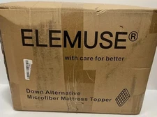 ELEMUSE Cali California King Mattress Pad Topper White Deep Pocket Down Alt. NEW