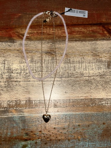 Robert Lee Morris Soho Puffy Heart Short Multi-Strand Pendant Necklace - Picture 2 of 4