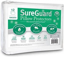 Standard Size Pillow Protectors Waterproof Bed Bug Proof Cotton Zippered