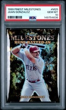 1999 TOPPS FINEST MILESTONES #M25 JUAN GONZALEZ 1147/1400 PSA 10