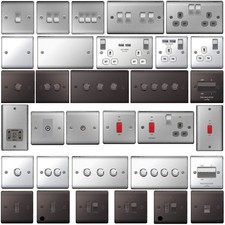BG NEXUS BRUSHED STEEL POLISHED CHROME BLACK NICKEL Switches Sockets Full Range