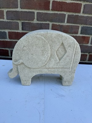 Vtg Mid Century Modern Travertine Style Ceramic Raymor Era Elephant Sculpture