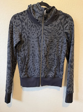 Lululemon True Leopard Multi Wrap Back Full Zip Hoodie Jacket Size 2 Thumbholes