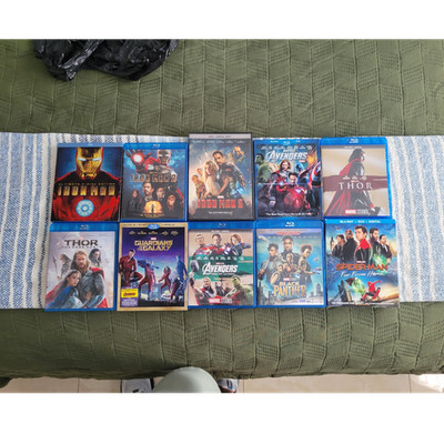Marvel Blu-ray Lot of 10 Iron Man Thor Avengers, Some have Slipcovers