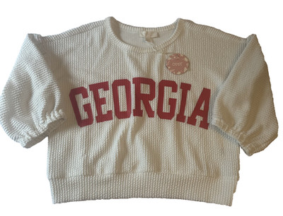 Oddi Georgia Youth Large Oversized Sweater Pullover Ivory NWT Graphic