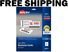 Avery Business Cards Perforated Matte White 2"x3.5" Paper Inkjet pk of 100 cards