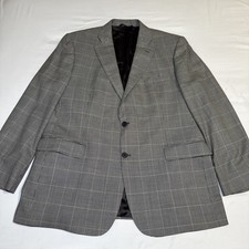 Brooks Brothers Wool Black Tan Windowpane Herringbone Blazer Suit Jacket 46R EUC