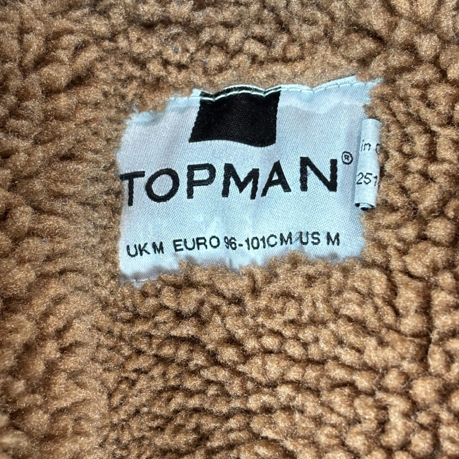 Topman Mens Blue Denim Borg Fleece Lined Sherpa Trucker Jacket Size Medium M image 2