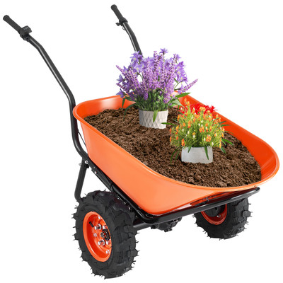 Uimoso Electric Wheelbarrow Cart with 4.5 Cu Ft Capacity and 573 lbs Load Limit
