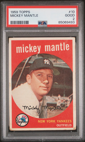 1959 Topps Mickey Mantle #10 PSA 2