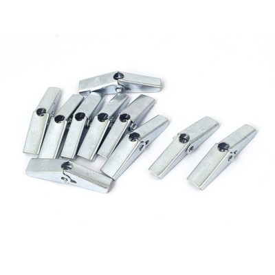 50mm Length M5 Female Thread Spring Loaded Hollow Wall Wing Nuts 10Pcs