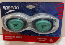 Speedo Best Fitting Boomerang Goggle Anti Fog Adult 14 Swim Goggles in Jade NEW