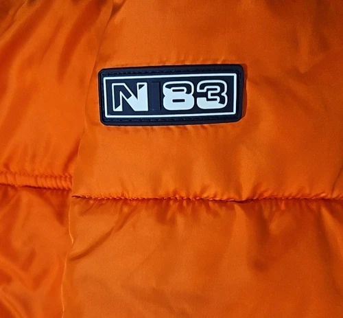 NAUTICA Men's XXL Water Wind Resistant Puffer Jacket N-83  2XL Orange/Navy image 8