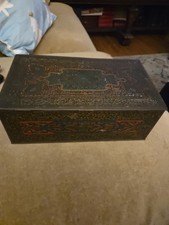 Vintage Wilson & Co USA Soap Dept. Tin Humidor Mosaic Litho 6.25 X 10 3/4 X 3.75