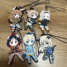 Strike Witches Figura Goma Correa Llavero Set 6 Mascota Anime Japón m684