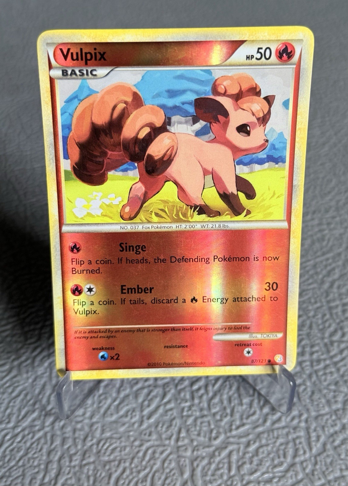 Pokémon Vulpix 87/123 Heartgold & Soulsilver Reverse Holo Rare - NM/VLP+ 🔥