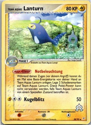 Pokémon Lanturn 28/95 EX Team Magma vs Team Aqua 2005 Deutsch