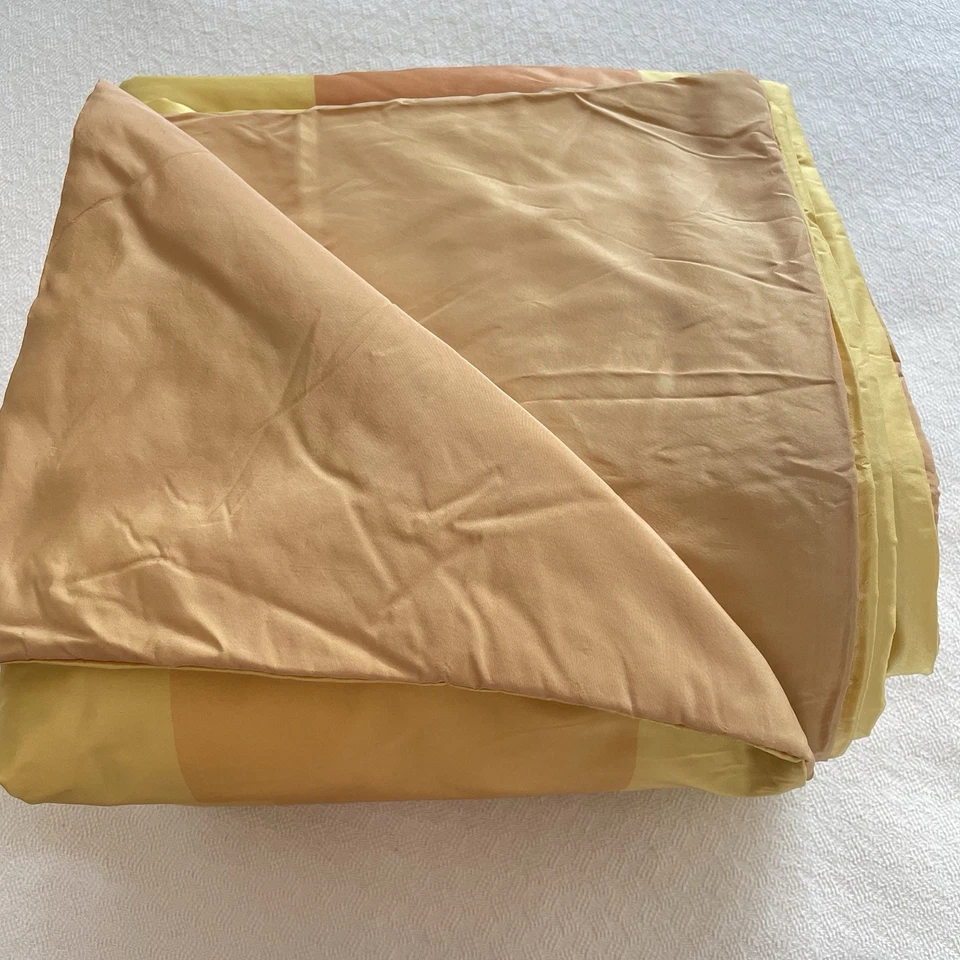 2TWIN COLOR BLOCK LIGHTWEIGHT REVERSABLE COVERLET/SPREAD YELL/ORAN/GOLD HANDMADE - Image 3 of 4