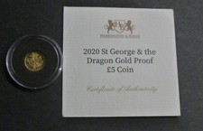 2020 St George and The Dragon Five Pound Coin 24ct Gold Proof