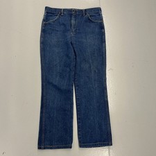 Vintage 70s Wrangler Dark Wash Western Jeans 32x28 1970s True Vintage