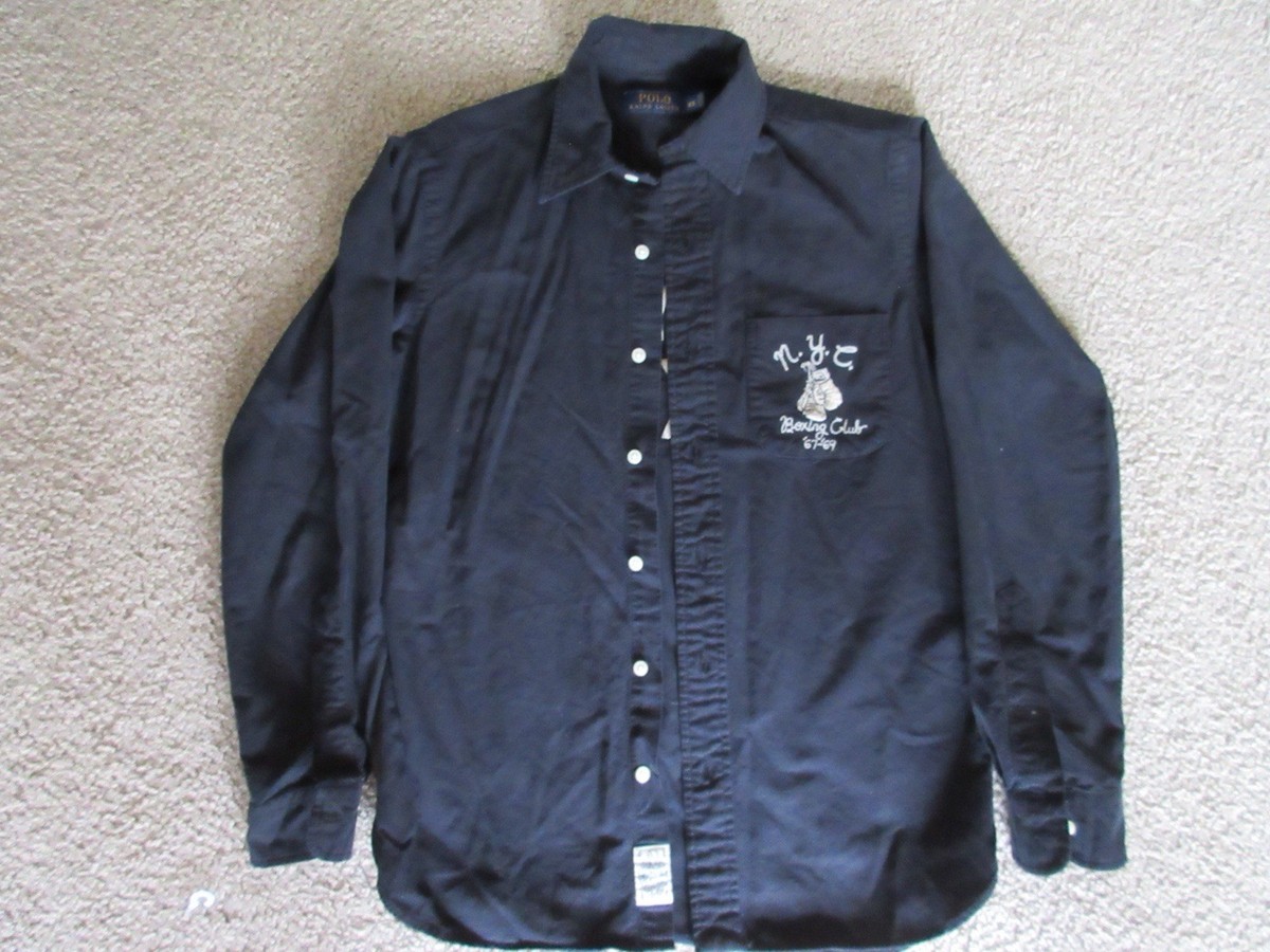 Polo Ralph Lauren Shirt Mens Small Black New York NYC Boxing Club