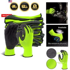 Crinkle Latex Rubber Hand Coated Safety Work Gloves for Men Women General Mul...