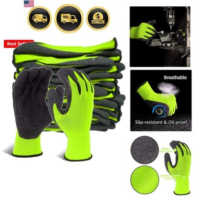 Crinkle Latex Rubber Hand Coated Safety Work Gloves for Men Women General Mul...