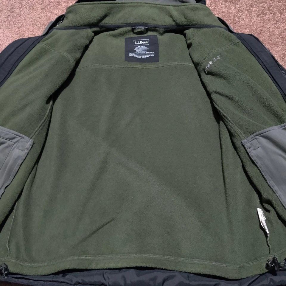 LL Bean Chaqueta 3 en 1 Para Hombre Talla Mediana Regular Negro Verde Cremallera Abrigo de Senderismo Foto 4 de 4