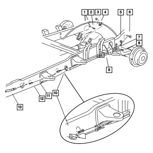 For Dodge Ram 2500 2000-2002 Mopar 52008437AE Rear Parking Brake Cable Tensioner Foto 4 de 4