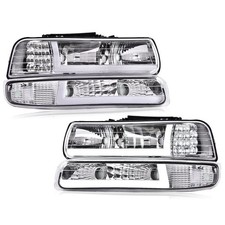 PIT66 LED DRL Headlight Assembly Fit for 1999-2002 Chevy Silverado 1500 2500 ...