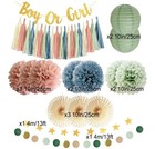 FETETIJD Gender Reveal Party Decoration Kit Banner Tassel Garland Paper Fans — photo 2