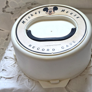 Vintage MCM Disney WDP Mickey Mouse 45 RPM Record Case Shelcore NJ very good